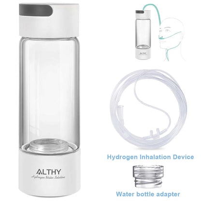 ALTHY Hydrogen Rich Water Generator Bottle Cup - DuPont SPE PEM Dual Chamber Maker lonizer - H2 Inhalation device
