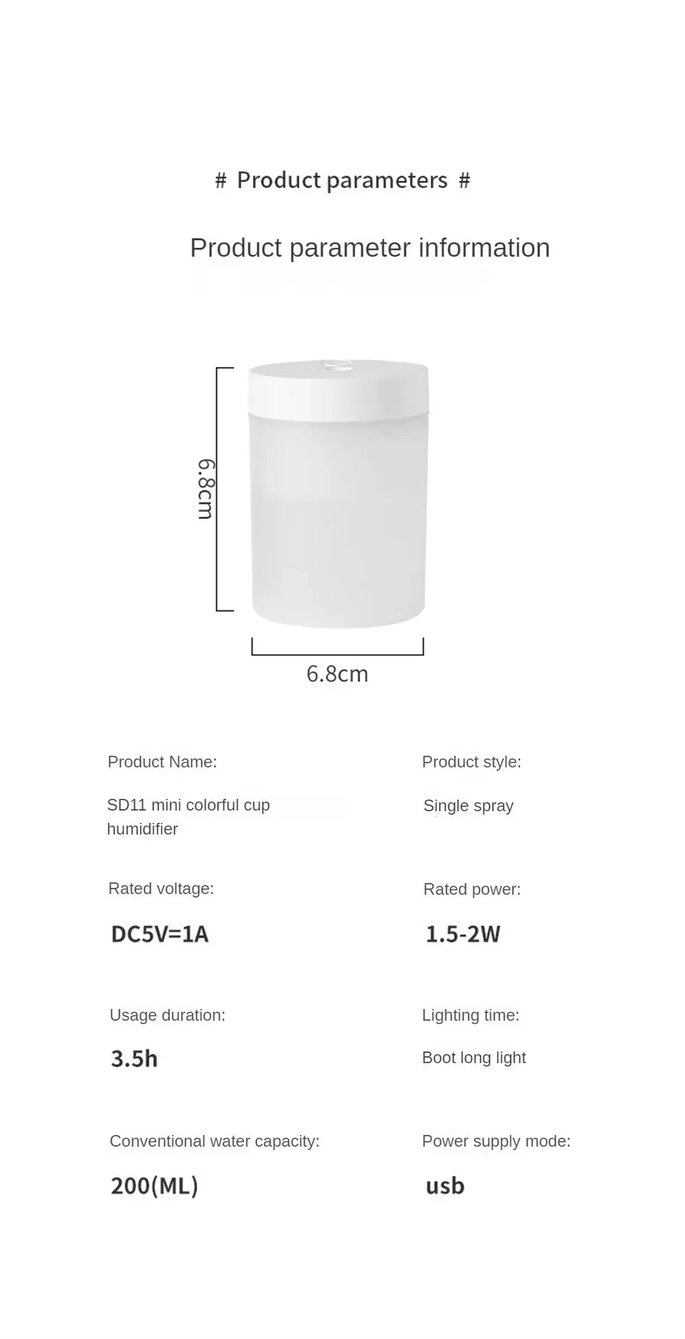 200ML USB Mini Humidifier - Ultrasonic LED Essential Oil Diffuser Portable Car Purifier & Aroma Anion Mist Maker for Home Office