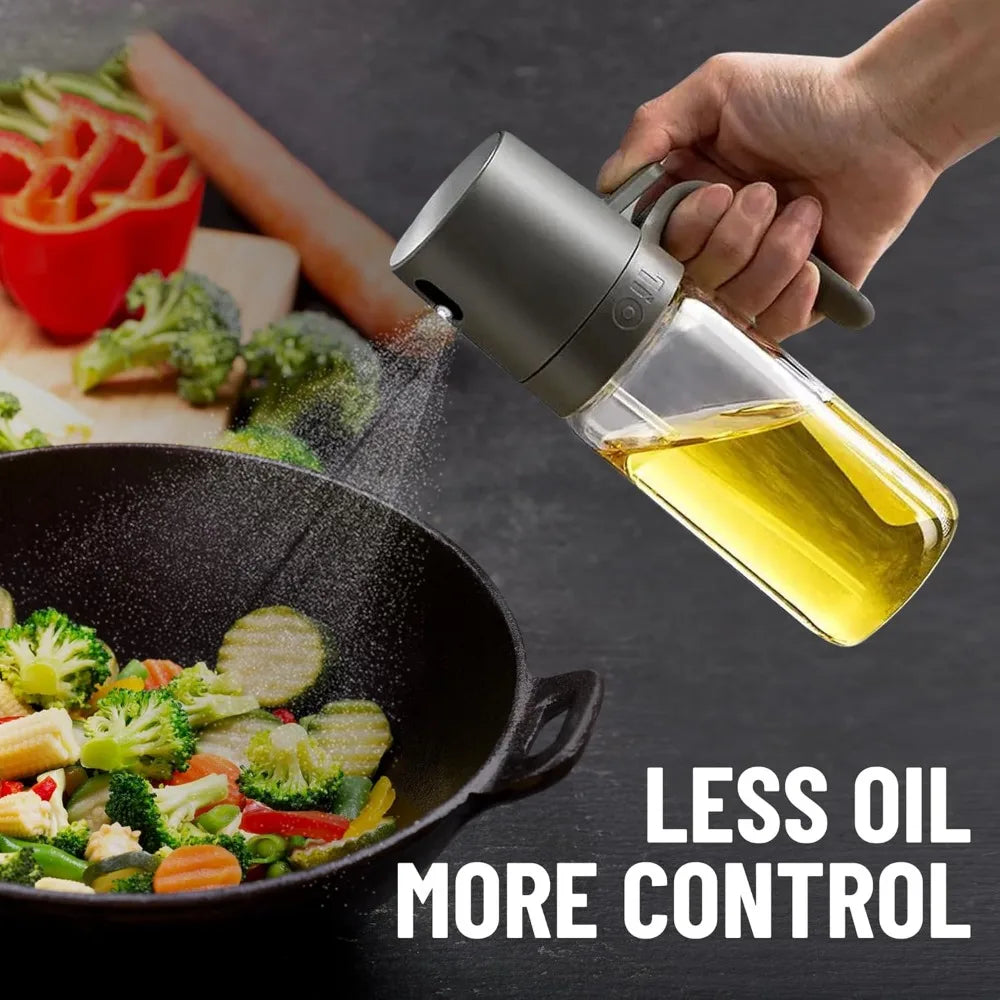 250ML Oil Sprayer,High Borosilicate Glass BPA Free Cooking Oil Mister,Olive Oil Sprayer for Air Fryer, Salad, BBQ,Kitchen Gadget