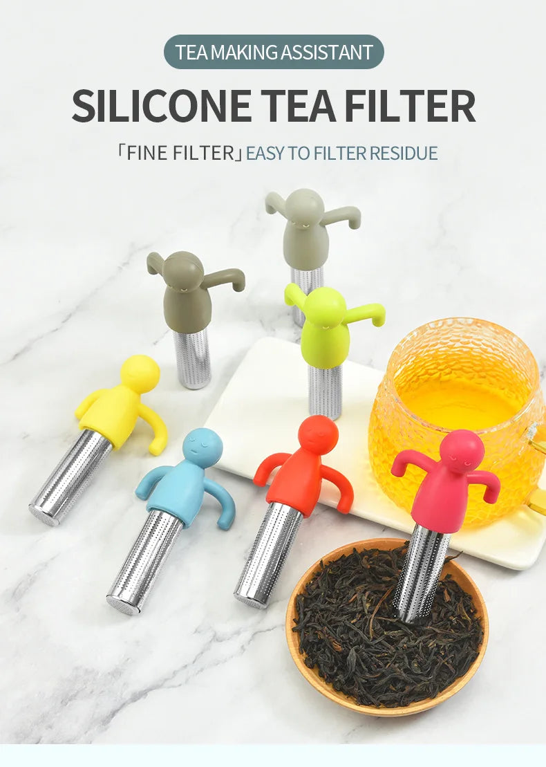 Stainless Steel Tea Infusers Innovative Humanoid Strainer Infuser You Easy Brewing Gadget Filter Leaf Tool Accessory