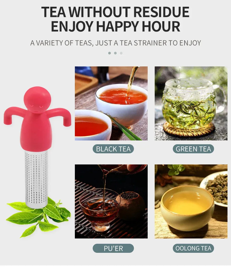Stainless Steel Tea Infusers Innovative Humanoid Strainer Infuser You Easy Brewing Gadget Filter Leaf Tool Accessory