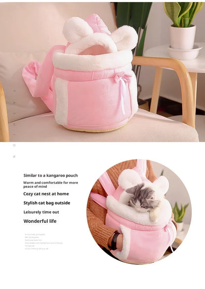 Pet backpack for outdoor activities large capacity for small and medium-sized dogs cats portable backpack for travel and hiking