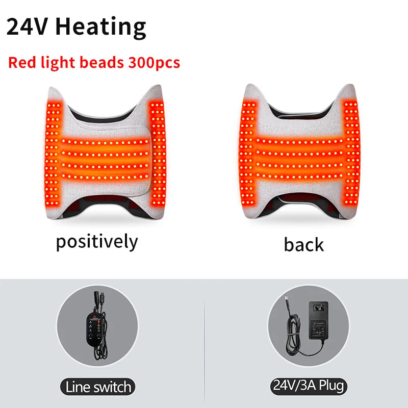 Red Light Heated Hip Wrap - 3-Level Heat & Massage - Abdominal Warmth - Muscle Relaxation & Joint Comfort - Elderly Hip Care