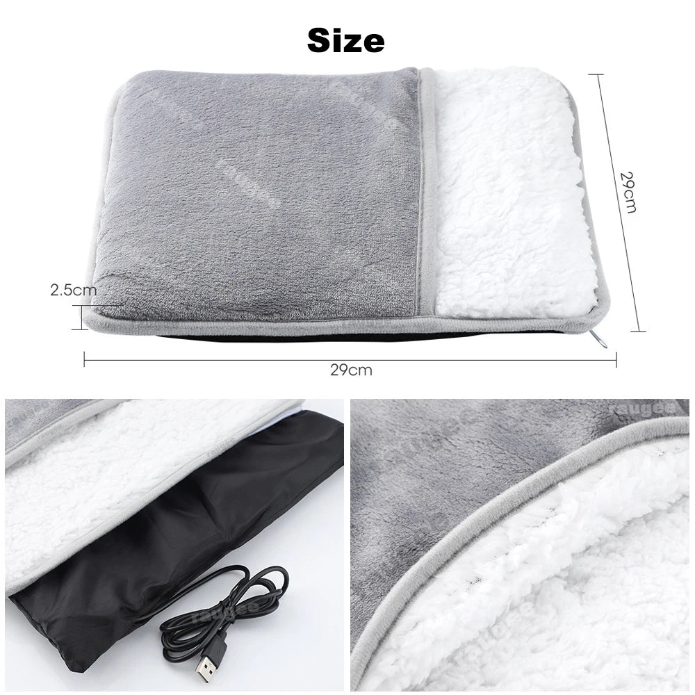 Foot Warmer USB Foot Heater Foot Heating Pad Fast Heating Electric Foot Warmer Pad for Home Soft Plush USB Heated Feet Warmer
