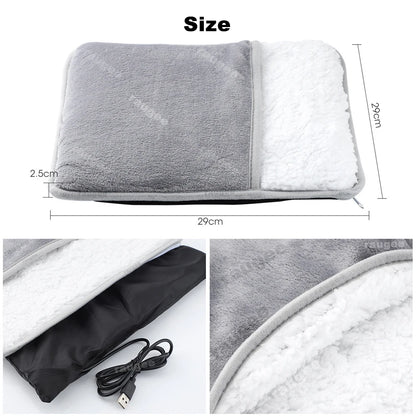Foot Warmer USB Foot Heater Foot Heating Pad Fast Heating Electric Foot Warmer Pad for Home Soft Plush USB Heated Feet Warmer