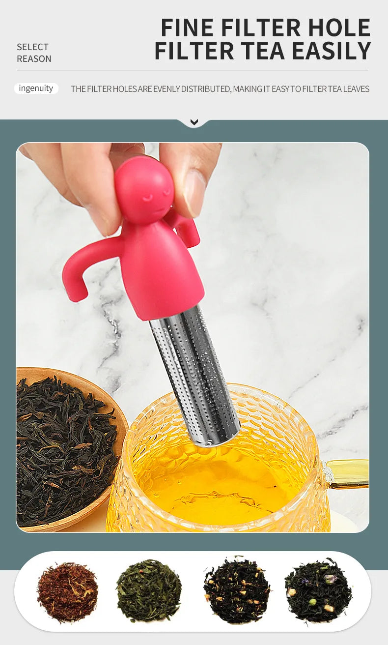 Stainless Steel Tea Infusers Innovative Humanoid Strainer Infuser You Easy Brewing Gadget Filter Leaf Tool Accessory