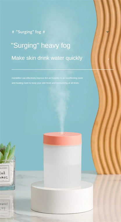 200ML USB Mini Humidifier - Ultrasonic LED Essential Oil Diffuser Portable Car Purifier & Aroma Anion Mist Maker for Home Office