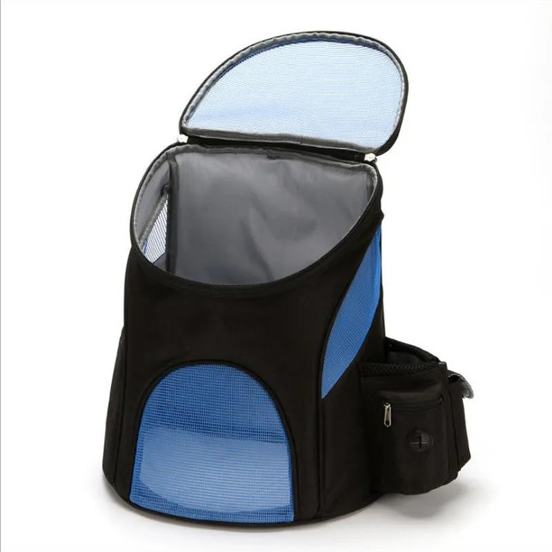Pet Backpack Foldable Pet Portable Bags for Going Out Mesh Breathable with Side Pocket Cat Carriers Bags Dog Outside Backpack