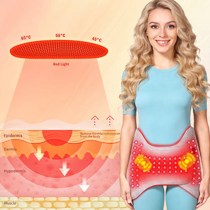 Red Light Heated Hip Wrap - 3-Level Heat & Massage - Abdominal Warmth - Muscle Relaxation & Joint Comfort - Elderly Hip Care