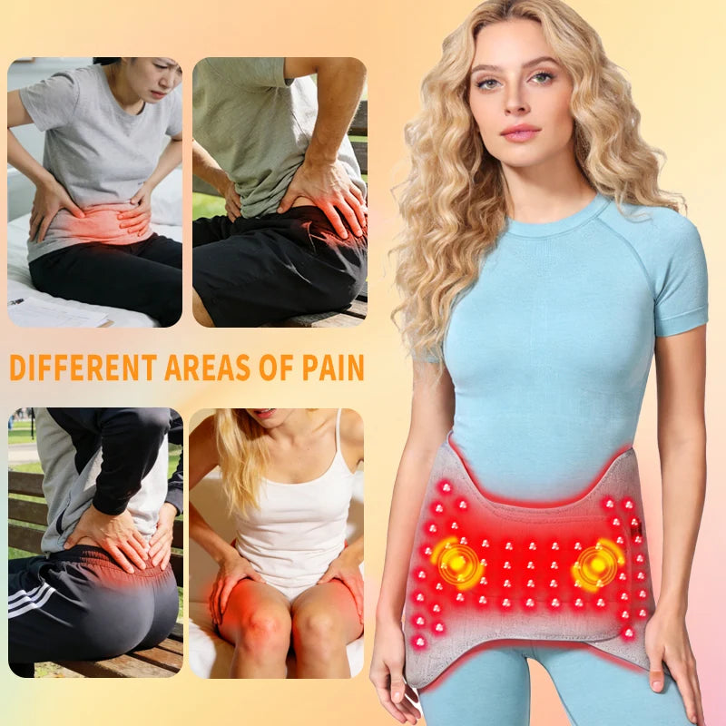 Red Light Heated Hip Wrap - 3-Level Heat & Massage - Abdominal Warmth - Muscle Relaxation & Joint Comfort - Elderly Hip Care