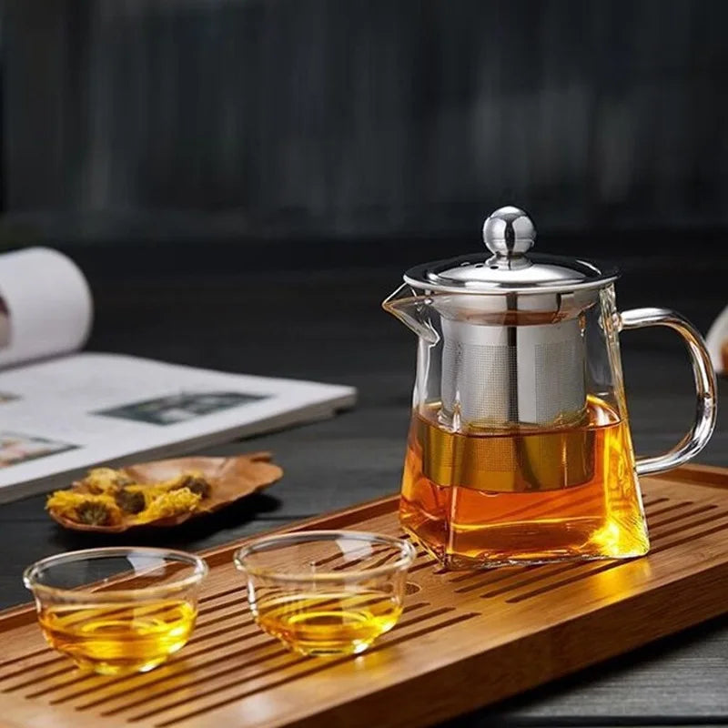 Glass Teapot with Infuser Tea Set Kettle Maker Infusers Jug Teaware Kitchen Dining Bar Home Tea Kit Glass Teapot Samovar