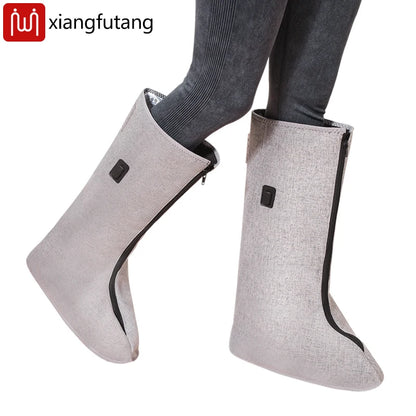 Red Light Warm Foot Boots/Indoor Shoes -Vibrating Massager Heating Therapy Relieves Fatigue Discomfort 3-Level Timer Family Use