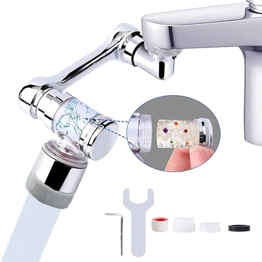 Universal Faucet Extender with Filter 1080° Rotation Tap Aerator 2 Modes Splash Basin Swivel Robotic Arm Faucets Extension