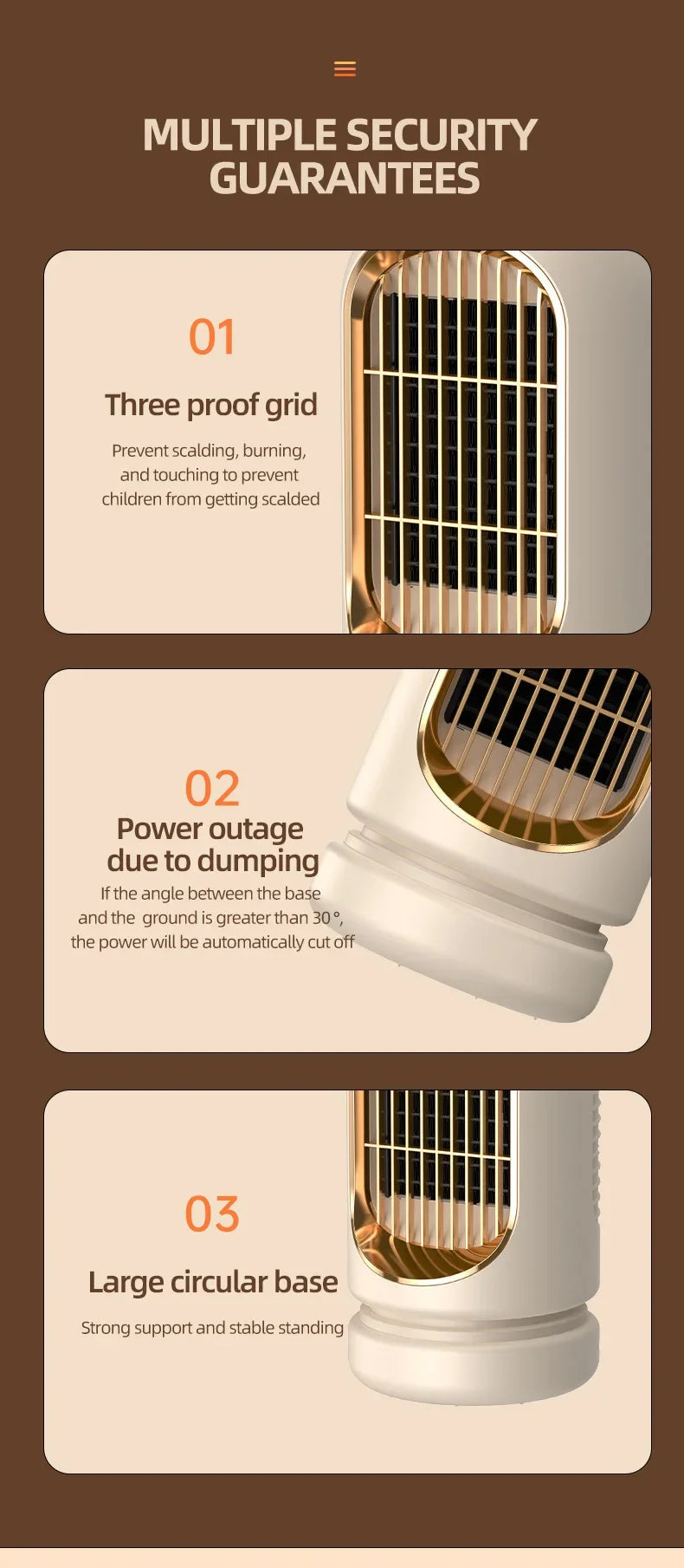 Energy-Saving Small Electric Heater for Home, Constant Temperature, Quick Heating, and Power-Off Safety Protection