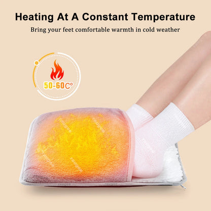 Foot Warmer USB Foot Heater Foot Heating Pad Fast Heating Electric Foot Warmer Pad for Home Soft Plush USB Heated Feet Warmer