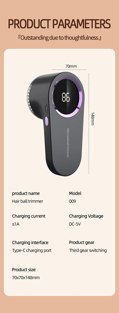 HOMEFISH Lint Remover USB Charging Electric Pellet Machine Hair Ball Lint Trimmer Portable Electric Clothes Lint Machine