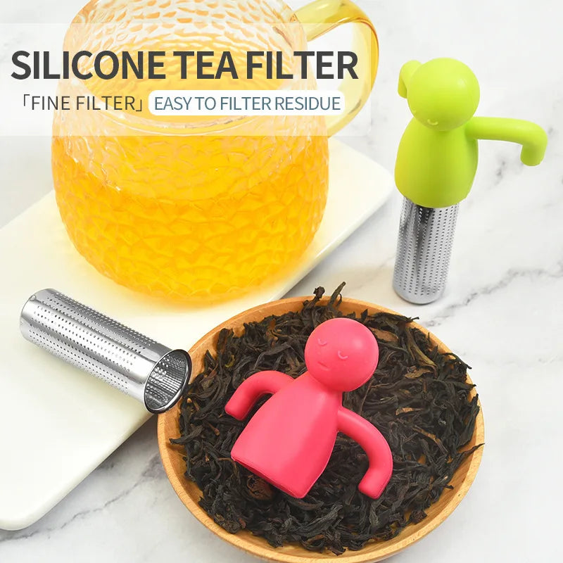 Stainless Steel Tea Infusers Innovative Humanoid Strainer Infuser You Easy Brewing Gadget Filter Leaf Tool Accessory