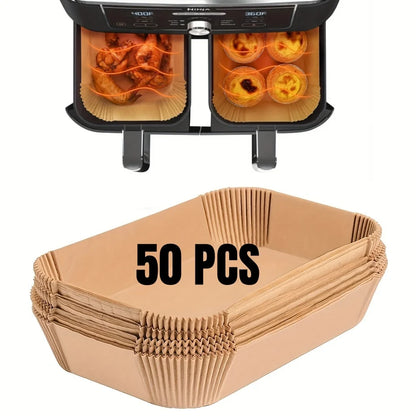 Air Fryer Paper Liners Disposable Oil-Proof Waterproof Baking Paper Round Square And Rectangle Parchment Kitchen Party Supplies