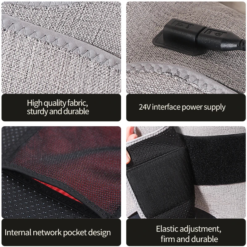 Red Light Heated Hip Wrap - 3-Level Heat & Massage - Abdominal Warmth - Muscle Relaxation & Joint Comfort - Elderly Hip Care