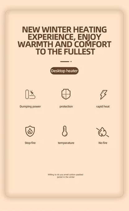 Energy-Saving Small Electric Heater for Home, Constant Temperature, Quick Heating, and Power-Off Safety Protection