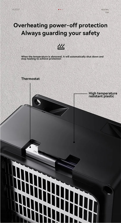 New Portable Heater Mini Electric Heater Plug in Wall Room Heater Home Appliance Timed Rapid Heating For Office Bedroom