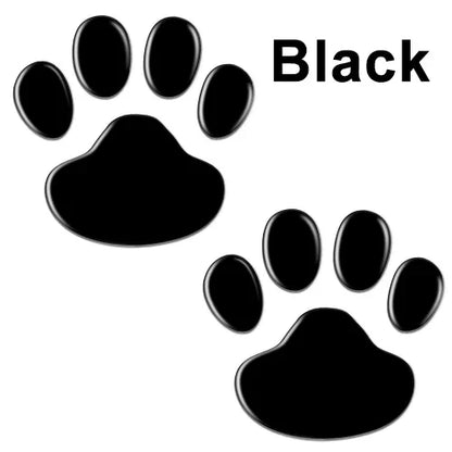 2Pcs/Set 3D Animal Dog Cat Bear Foot Prints Car Sticker Cool Design Paw Footprint Decal Car Stickers Silver Red Black Golden