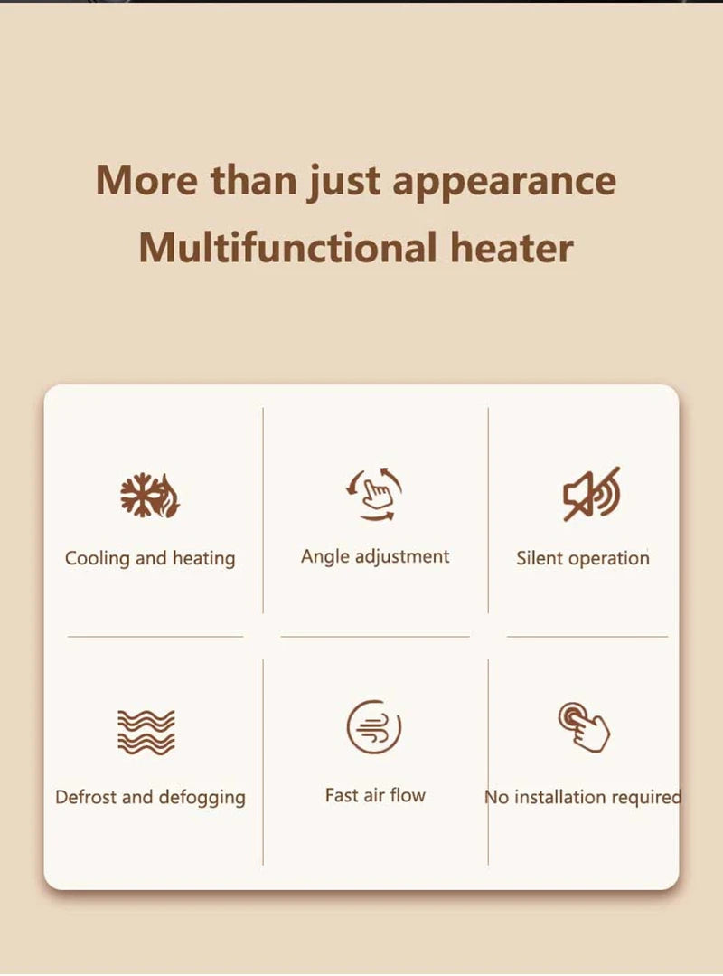 2026 New Car Heater 12V/24V Car Electric Heater Car Heater Defrosting And Defogging Device Car Home Dual-use