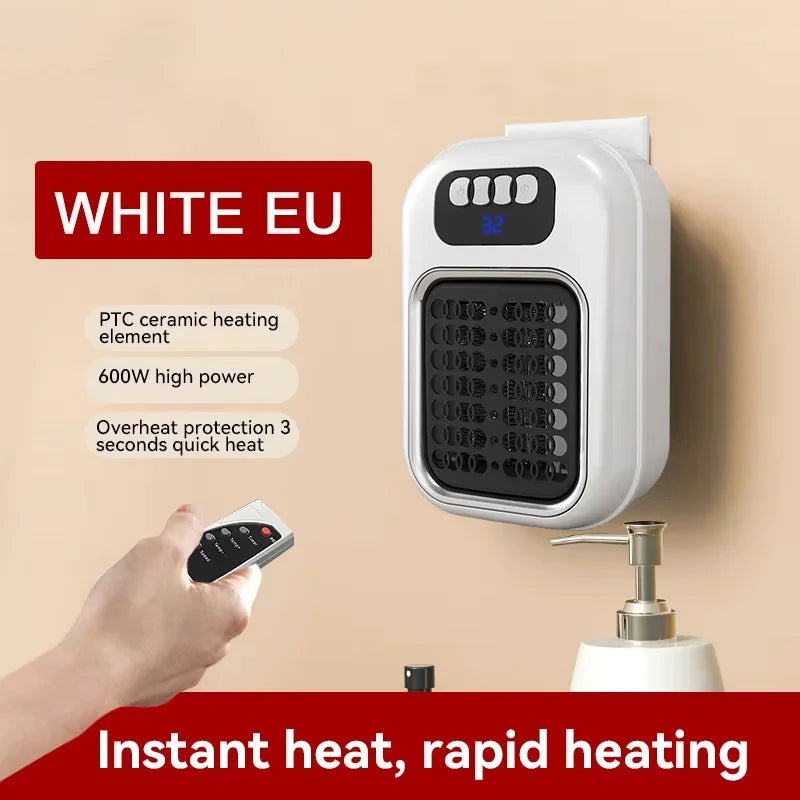 New Portable Heater Mini Electric Heater Plug in Wall Room Heater Home Appliance Timed Rapid Heating For Office Bedroom