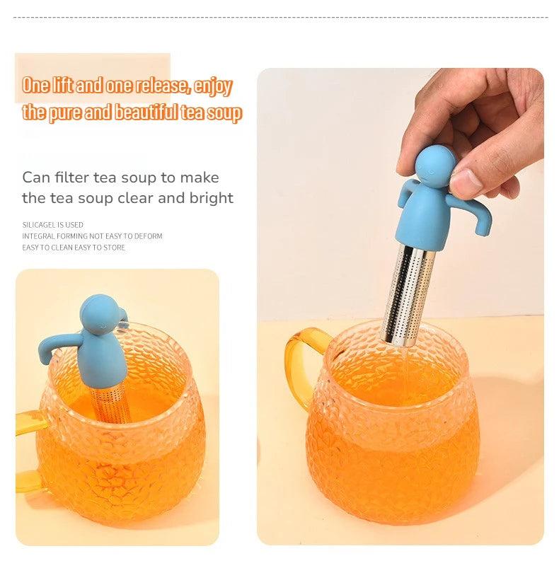 Stainless Steel Tea Infusers Innovative Humanoid Strainer Infuser You Easy Brewing Gadget Filter Leaf Tool Accessory