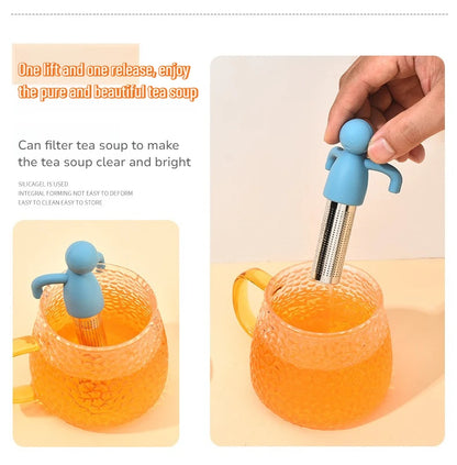 Stainless Steel Tea Infusers Innovative Humanoid Strainer Infuser You Easy Brewing Gadget Filter Leaf Tool Accessory