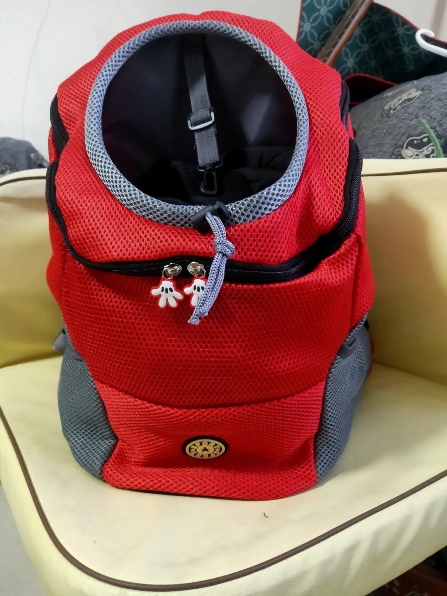 New Dog Pet Backpack Carrier Travel Bag Front Pack Breathable Adjustable with Safety Reflective Strips for Hiking Outdoor Cats