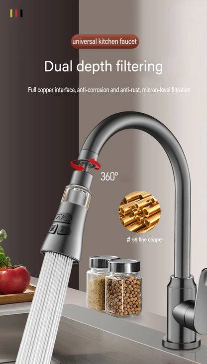Universal 360 Rotate Kitchen Faucet Extender With Filter Function  Aerator Splash Filter Washbasin Faucet Bubbler Nozzle Aerator