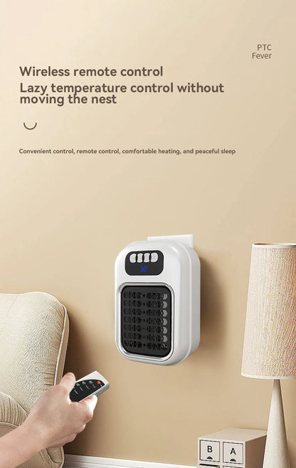 New Portable Heater Mini Electric Heater Plug in Wall Room Heater Home Appliance Timed Rapid Heating For Office Bedroom