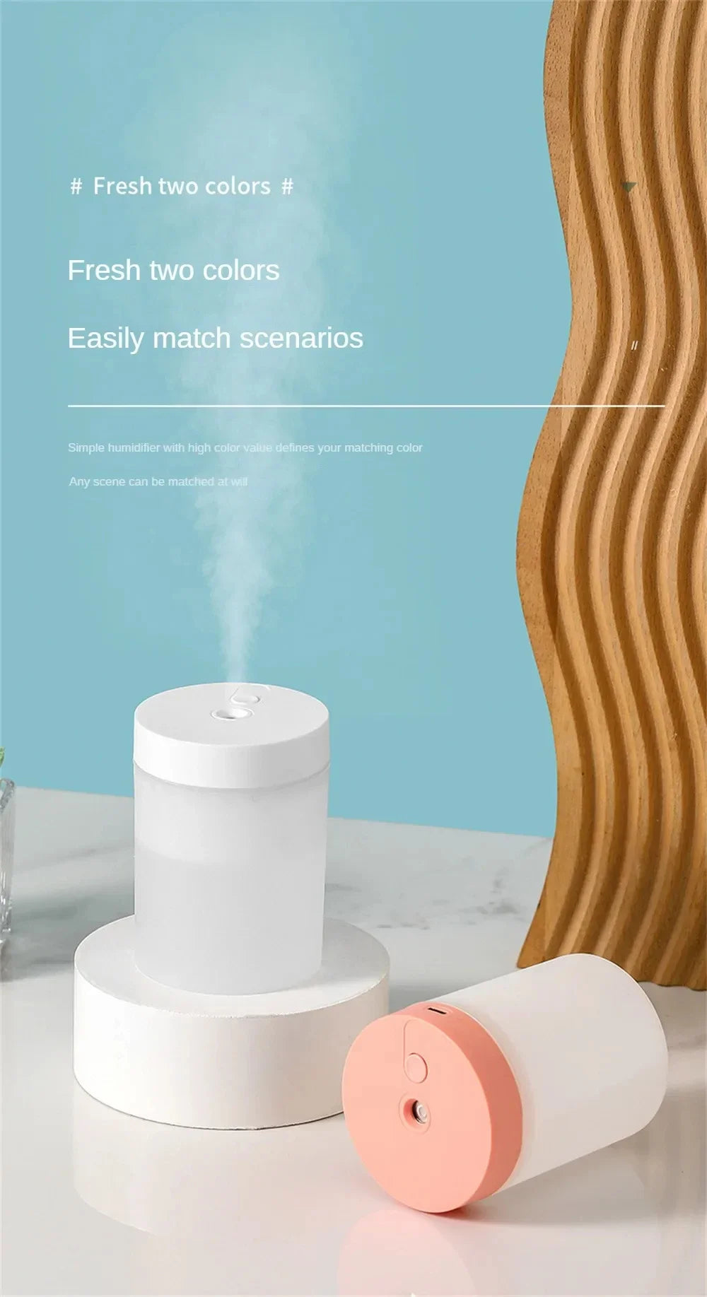 200ML USB Mini Humidifier - Ultrasonic LED Essential Oil Diffuser Portable Car Purifier & Aroma Anion Mist Maker for Home Office