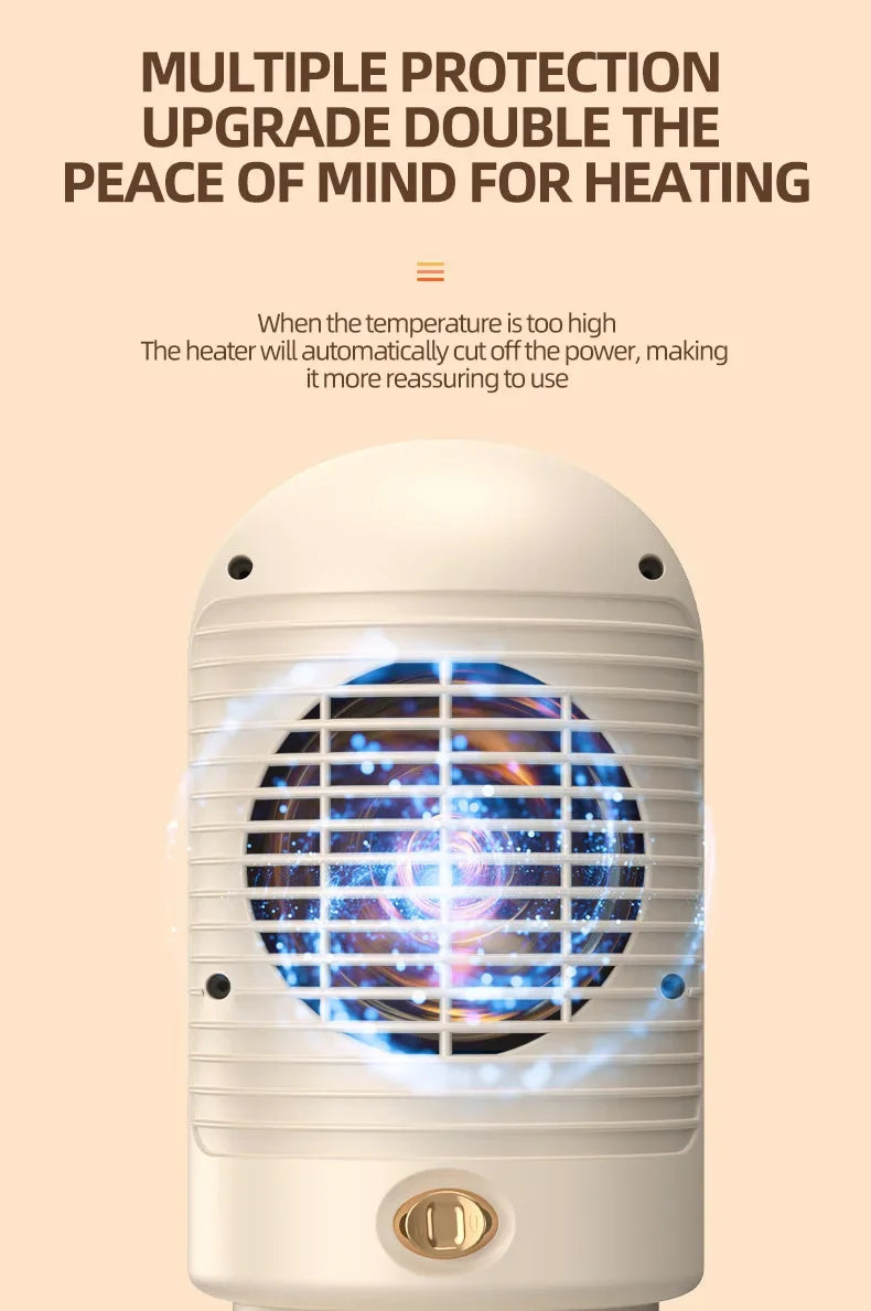Energy-Saving Small Electric Heater for Home, Constant Temperature, Quick Heating, and Power-Off Safety Protection