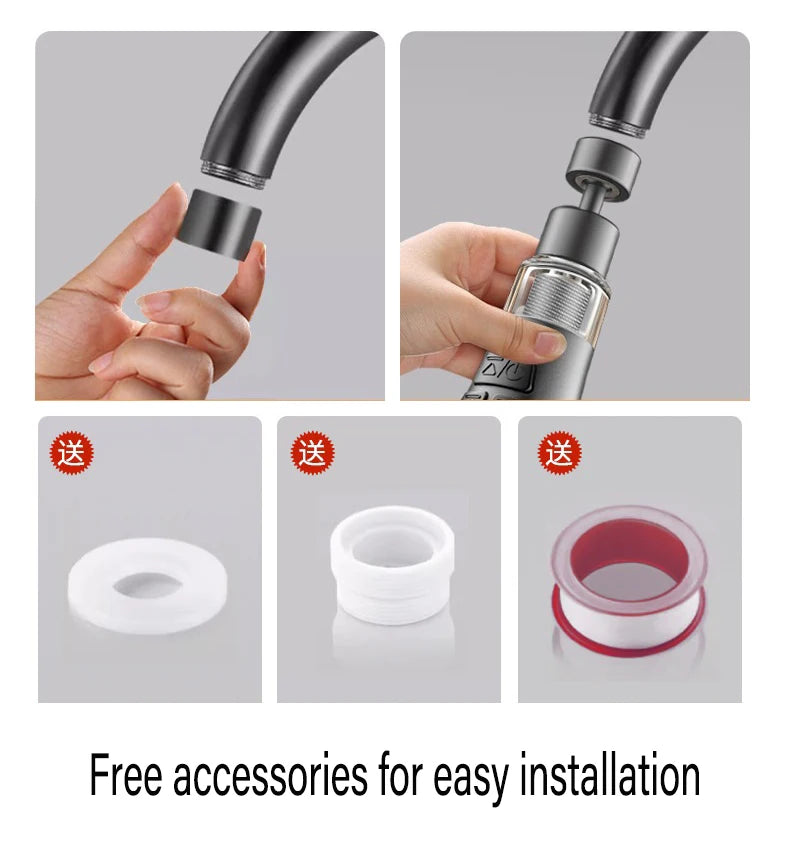Universal 360 Rotate Kitchen Faucet Extender With Filter Function  Aerator Splash Filter Washbasin Faucet Bubbler Nozzle Aerator