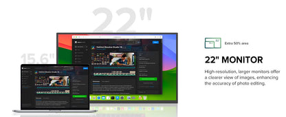 22 Inch Portable Monitor 2K 2560x1440 Gaming Monitor for Laptop Screen Extender