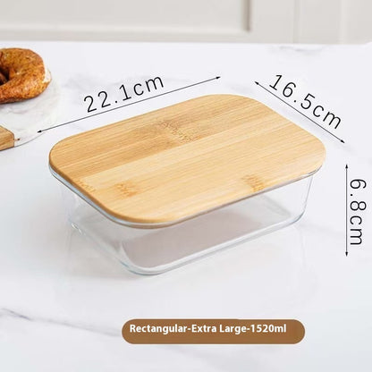 Round Glass Lunch Box Microwave Oven Heating Oven Special Use