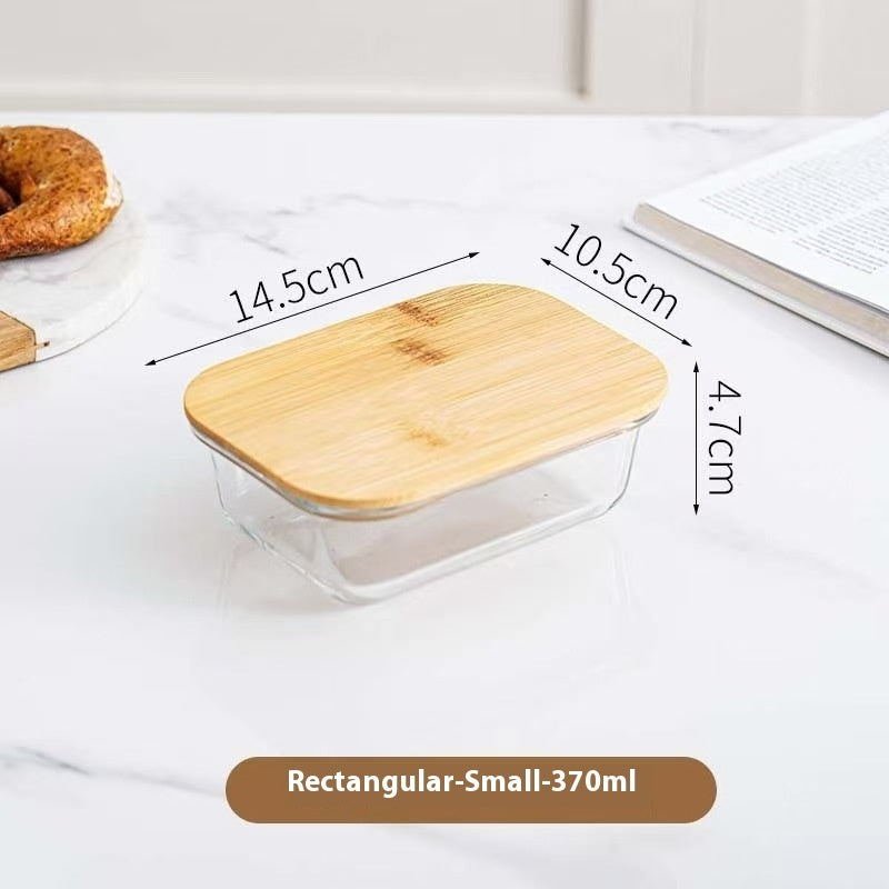 Round Glass Lunch Box Microwave Oven Heating Oven Special Use