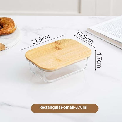 Round Glass Lunch Box Microwave Oven Heating Oven Special Use