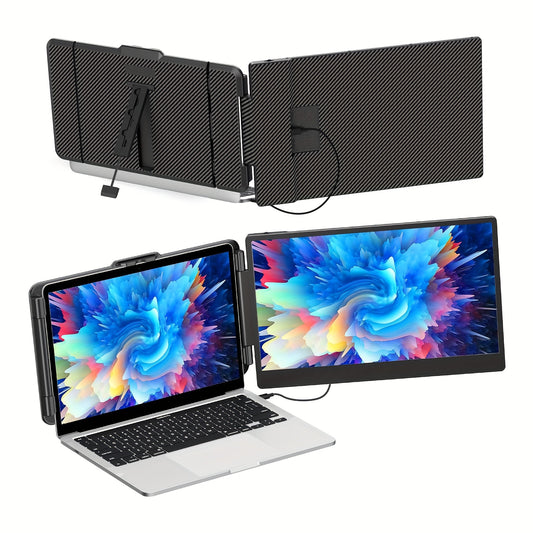 Maxfree 14'' Laptop Monitor Extender - Plug & Play Portable FHD 1080P Display, USB-Powered with Adjustable Stand & Carrying Case, Compatible with MacOS/Windows/Dex/Android/Switch/PS5 for 13-17'' Laptops, Versatile Device | Nt
