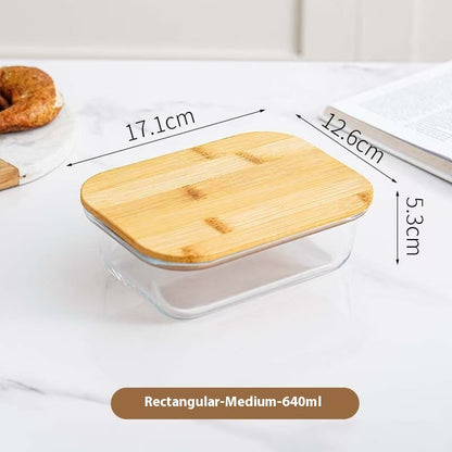 Round Glass Lunch Box Microwave Oven Heating Oven Special Use