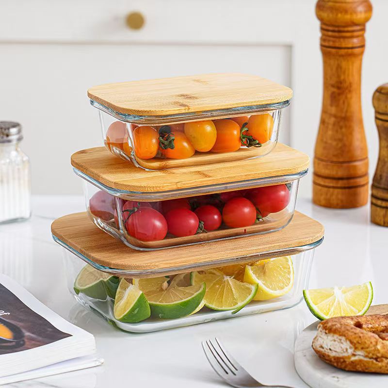 Round Glass Lunch Box Microwave Oven Heating Oven Special Use